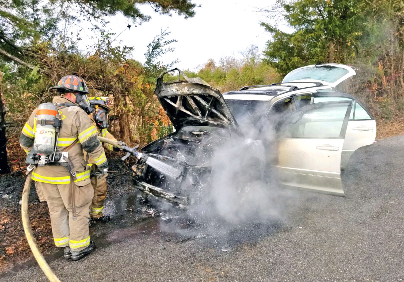 Vehicle ‘heavily damaged’ in fire
